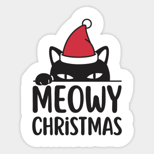 Sneaky Santa Cat Meowy Christmas Sticker